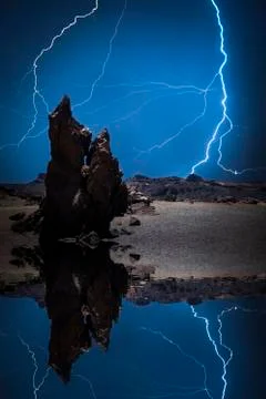 Lightning in the mountains Stock Photos
