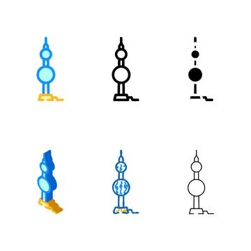 Lightning multistyle rod electrical engineer color icon vector Stock Illustration