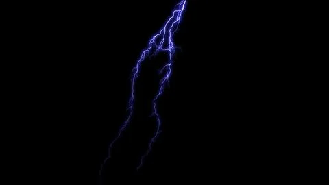 Lightning nature flash rain sky. Closeup view of Lightning strike over. Stock-Illustration