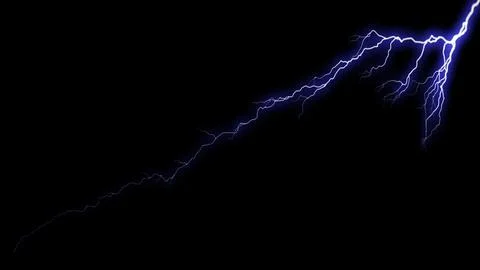 Lightning nature flash rain sky. Closeup view of Lightning strike over. Stock Illustration