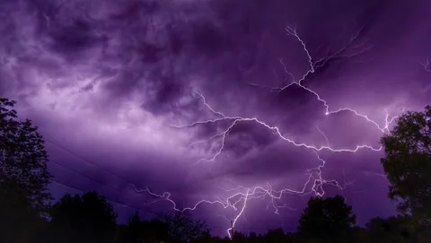Lightning Negative Cloud To Ground In Missouri Animated Cinemagraph Stock Footage 281958477
