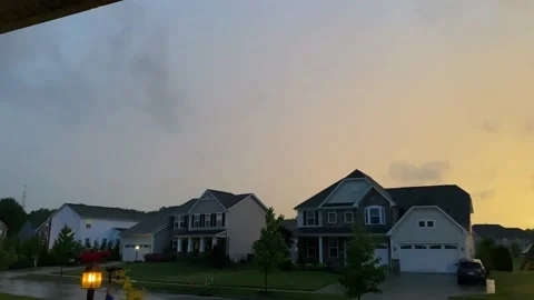 Lightning in Neighborhood Video stock 132455486