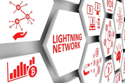 LIGHTNING NETWORK concept cell background 3d illustration Stock Illustration
