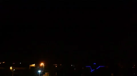 Lightning in night city sky Stock Footage 67273137