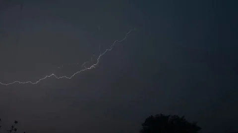 Lightning at night. Stock Footage 90878664