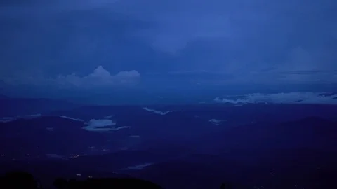 Lightning at night over mountains Video stock 82176804
