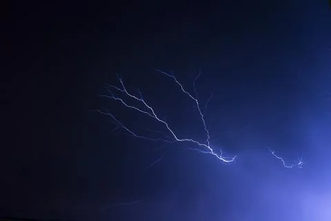 Lightning at night Stock Photos