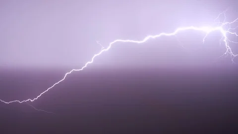 Lightning Night Single Stock Footage