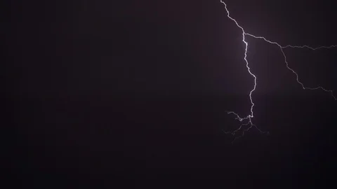 Lightning Night Single Stock Footage 90150850