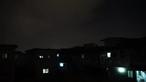 Lightning in the night sky Stock Footage 157750643