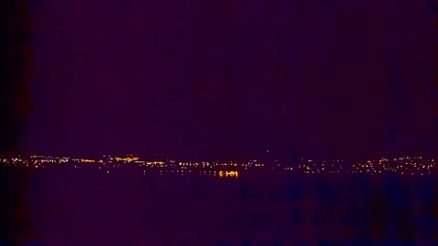 Lightning in the night sky over the city Stock Footage 151427190