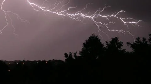 Lightning in the night sky Stock Photos