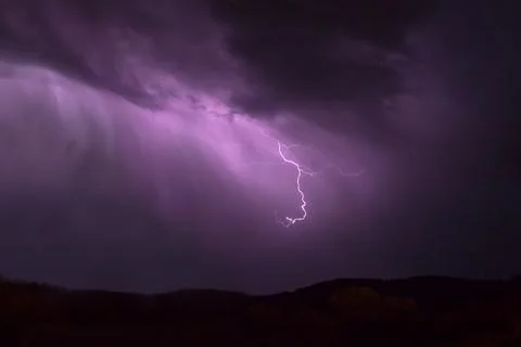 Lightning in the night sky Stock Photos