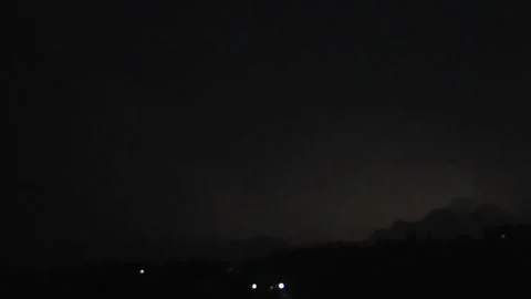 Lightning at night time Stock Footage 273740179