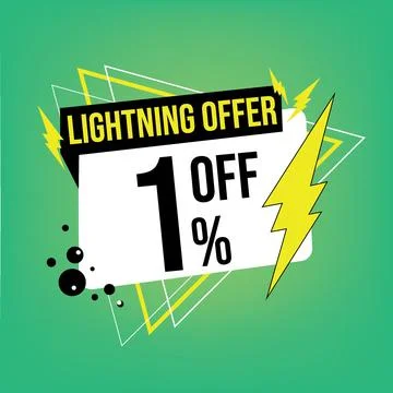 Lightning offer, 1 off. Stock Illustration