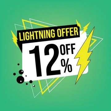 Lightning offer, 12 off. Stock Illustration