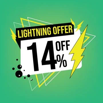 Lightning offer, 14 off. Stock Illustration
