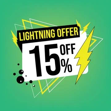 Lightning offer, 15 off. Stock Illustration