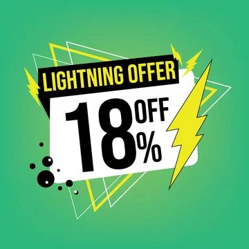 Lightning offer, 18 off. Stock Illustration