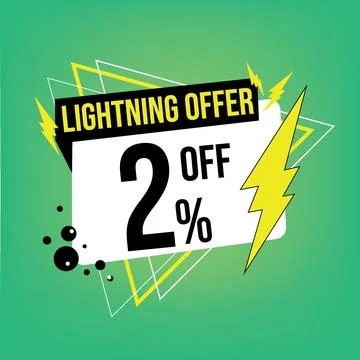 Lightning offer, 2 off. Stock Illustration