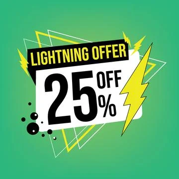 Lightning offer, 25 off. Stock Illustration