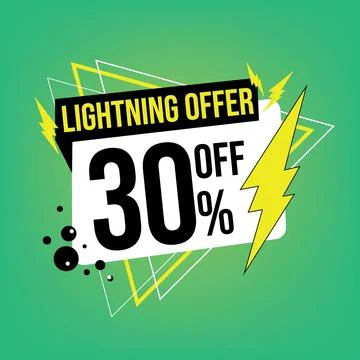 Lightning offer, 30 off. Stock Illustration