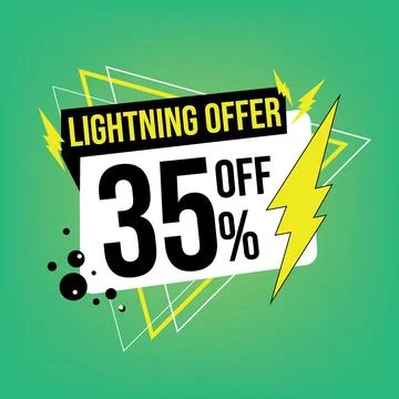 Lightning offer, 35 off. Stock Illustration