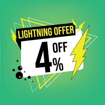 Lightning offer, 4 off. Stock Illustration