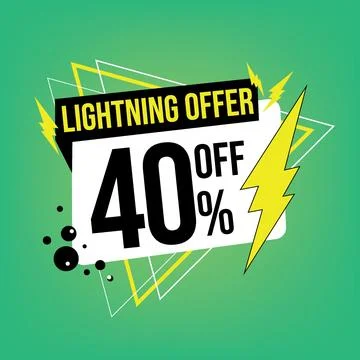 Lightning offer, 40 off. Stock Illustration