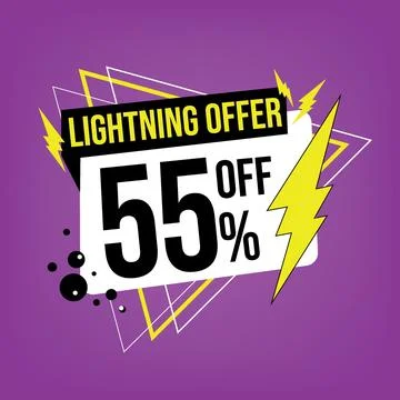 Lightning offer, 55 off. Stock Illustration