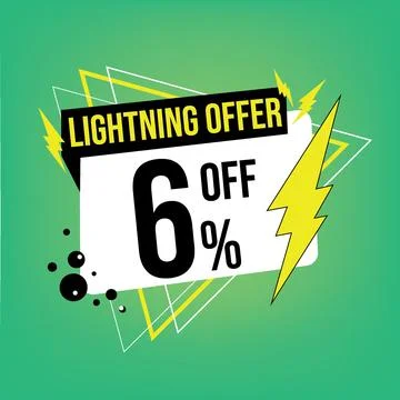 Lightning offer, 6 off. Stock Illustration