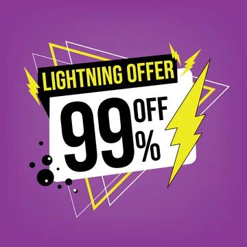 Lightning offer, 99 off. Stock Illustration