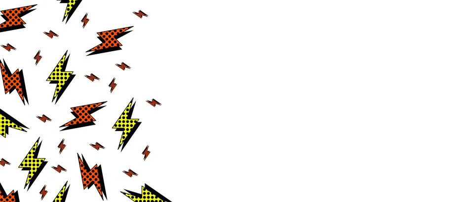 Lightning or energy sign pattern in retro style on white background.  스톡 일러스트