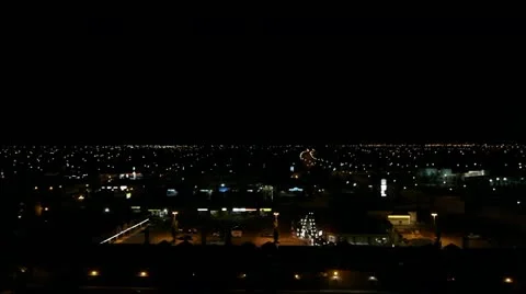 Lightning over a city Stock Footage 11335596