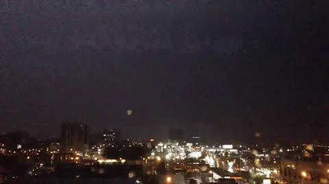 Lightning Over City Stock Footage