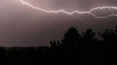Lightning over the city Stock Photos
