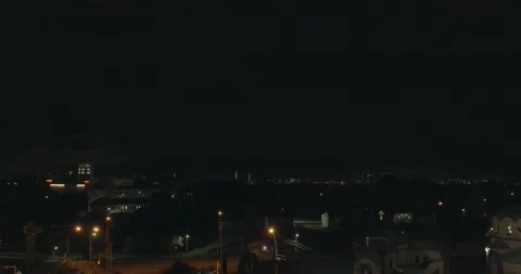 Lightning over the night city Stock Footage 157183282