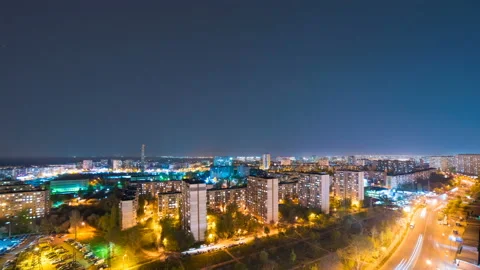 The lightning over the night city. time lapse Video stock 107106737