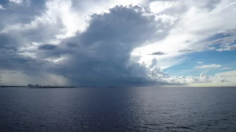 Lightning Over the Open Ocean (0:05) Stock Footage 95463969