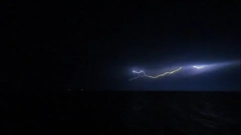 Lightning over the Persian Gulf Stock Footage 272629224