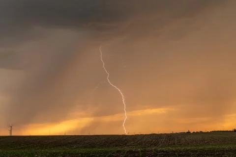 Lightning over Plains . Stock Photos