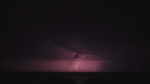 Lightning over sea 2 Vídeo Stock 130880933