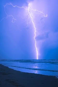 Lightning over Sea Foto stock