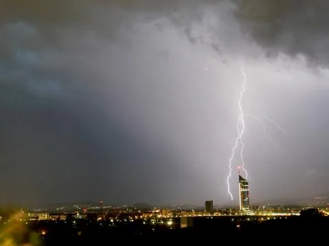 Lightning over Vienna Stock Photos