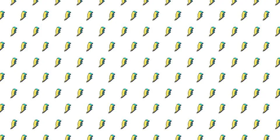 Lightning pattern on backdrop. Cartoon thunderbolt 80s-90s in comic style. Trend Illustrazione stock