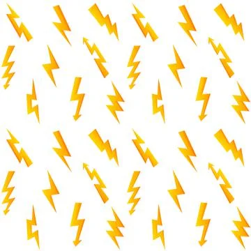 Lightning pattern. Seamless print of , fast charge and energy symbols. Vector Stock Illustration