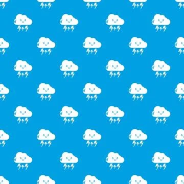 Lightning pattern vector seamless blue Stock Illustration