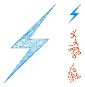 Lightning Polygonal Web Vector Mesh Illustration イラスト素材