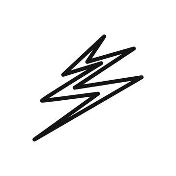 Lightning power charge icon linear vector graphics sign Stock Illustration