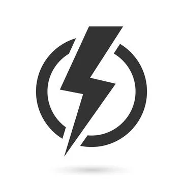 Lightning power icon in flat style. Energy symbol vector illustration on is.. Illustrazione stock